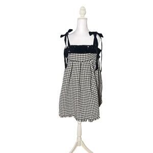 Sophia The Label  Sequin Houndstooth Tweed Bow Straps Fray Hem Medium Mini Dress